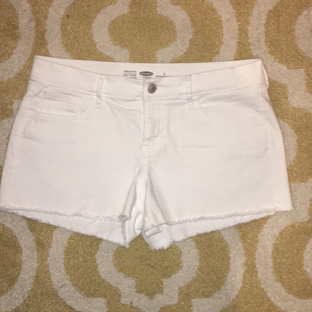 Old Navy white slim fitted denim shirts size 6